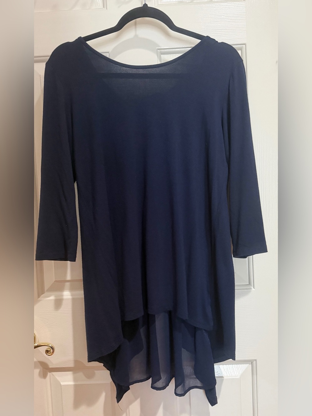 Pebble and Stone Navy High-Low 3/4 Sleeve Tunic size M